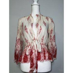 Vintage Y2K Boho Cotton/Silk Forever 21 Boho Handkerchief Top MEDIUM